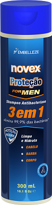 06850 - Shampoo 3 em 1 Cabelo Barba Corpo Proteção For Men 300mL 