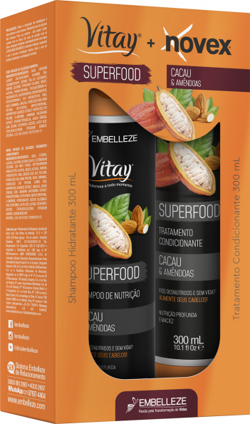7283 - Vitay Novex Superfood Cacau&Amendoas Sh+Trat Cond Kit